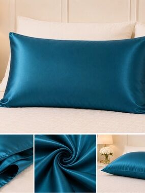 Teal Satin Pillowcase - Luxury Bedding